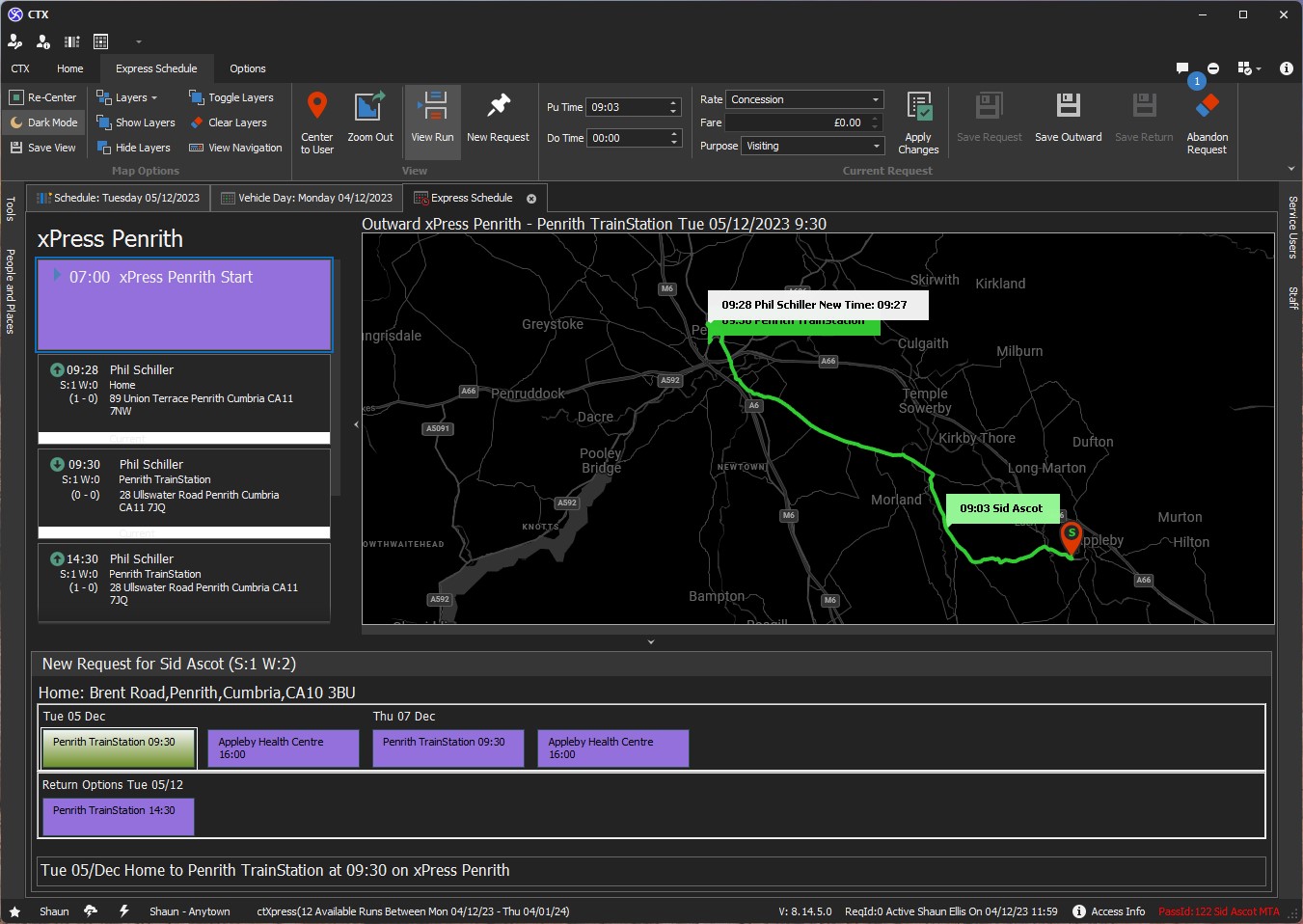 Screenshot of the CTX Application - ctxExpress View